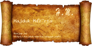 Hajduk Márta névjegykártya